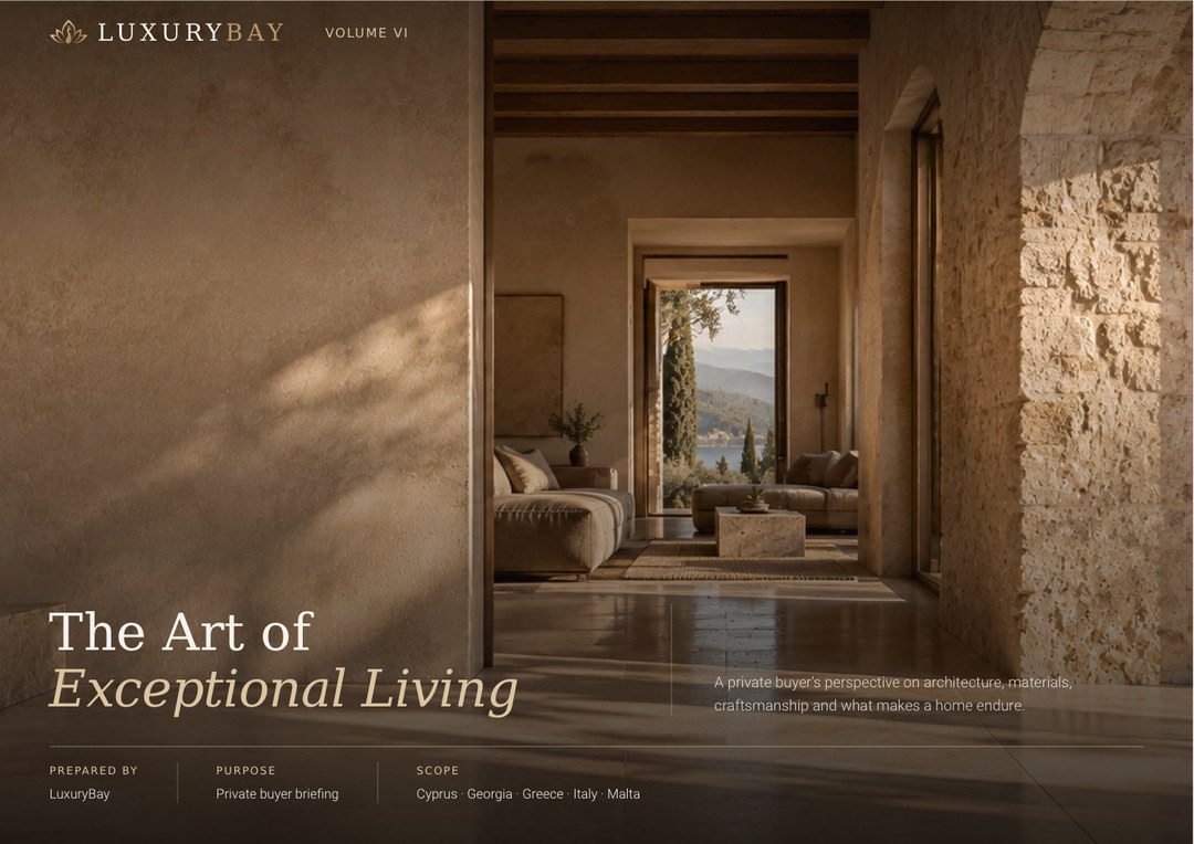 The Art of Exceptional Living — for Private Clients, briefing cover